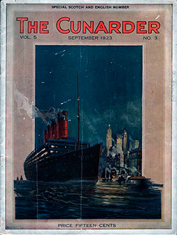 Front Cover of the Special Soctch and English Number of the Cunarder Travel Magazine for September 1923