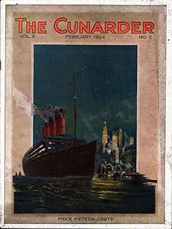 Front Cover of the Cunarder Magazine for February 1924 Featuring Prague - The City of Legends