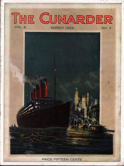 Front Cover of the March 1924 Cunarder Magazine Featuring Budapest, Hungary