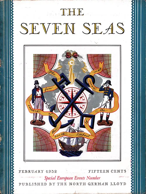 Front Cover of the Febrary 1932 - A Special European Events Number Issue of The Seven Seas Magazine