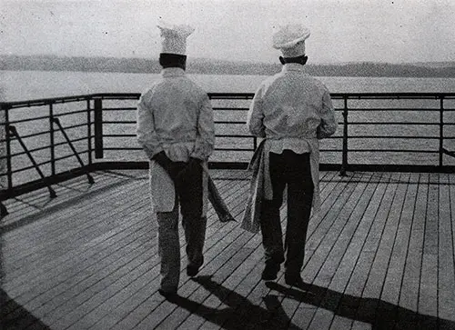 Two Norddeutscher Lloyd Cooks Out On the Deck of the SS Bremen.