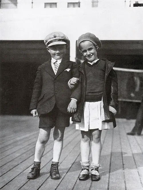 Two Children on the Deck of the SS Bremen.
