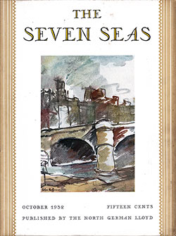 Front Cover, October 1932 Issue of The Seven Seas, Published by the North German Lloyd.
