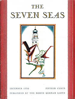 Front Cover, December 1932 Issue of The Seven Seas, Published by the North German Lloyd.