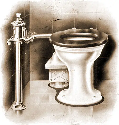 First and Second Class Toilet on the RMS Mauretania.