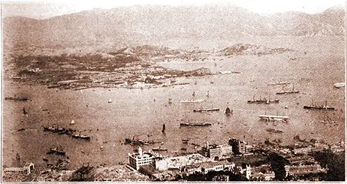 View of Hong Kong Harbor in 1919.