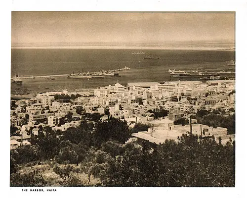 The Harbor at Haifa, Isreal circa 1954. American Export Lines CCL-EB-6.