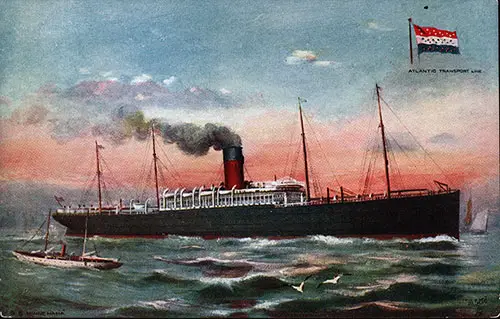Color Postcard featuring a Painting of the SS Minnehaha of the Atlantic Transport Line, nd (circa 1900).