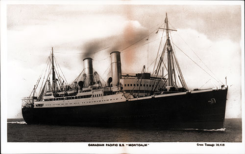 Canadian Pacific SS Montcalm Featured on a Vintage Postcard.