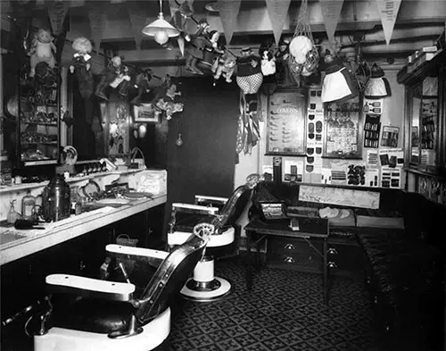First Class Barber Shop on the "C" Deck of the RMS Titanic.