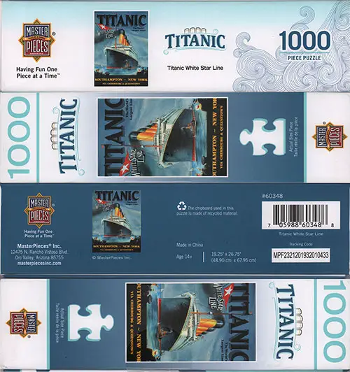 Four Sides of the Box for the Titanic: The World's Largest Liner 1000 Piece Puzzle from MasterPieces® Inc.