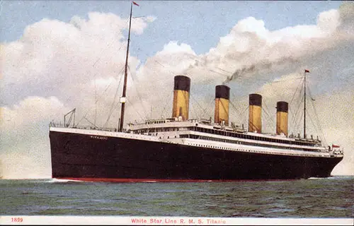 White Star Line RMS Titanic Postcard # 1829