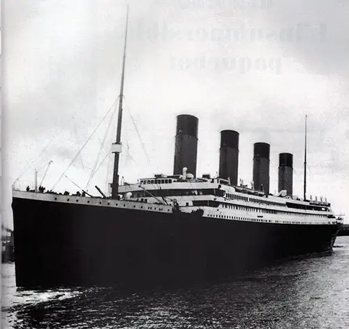 The RMS Titanic, photo taken during her sea trials circa 1912