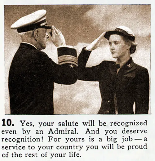 Becoming a WAVE, Step 10: Recognition and Salutes.