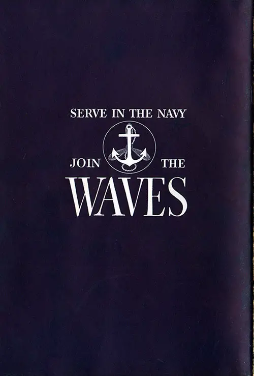 Back Cover, The Story Of You In Navy Blue - WAVES Recruitment Brochure - Serve in the Navy.