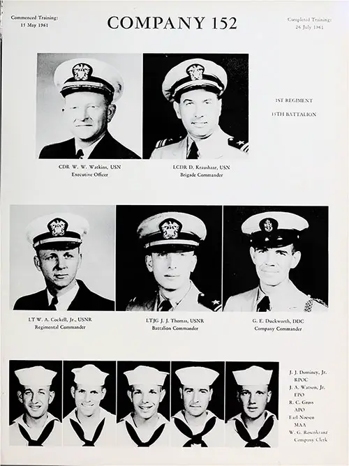 Company 61-152 Great Lakes NTC Recruits, Page 1.