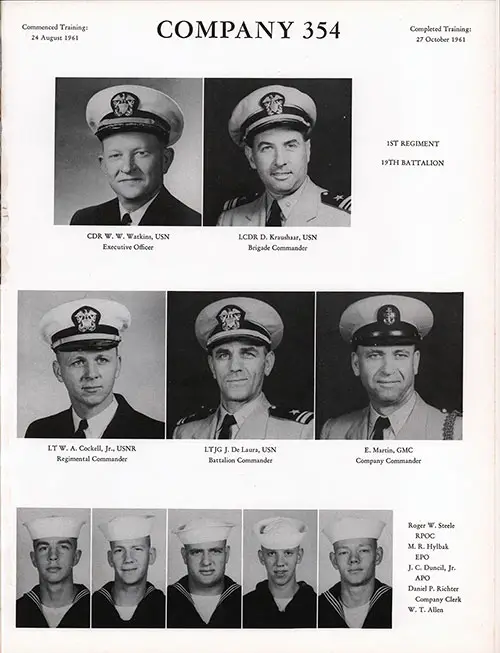 Company 61-354 Great Lakes NTC Recruits, Page 1.