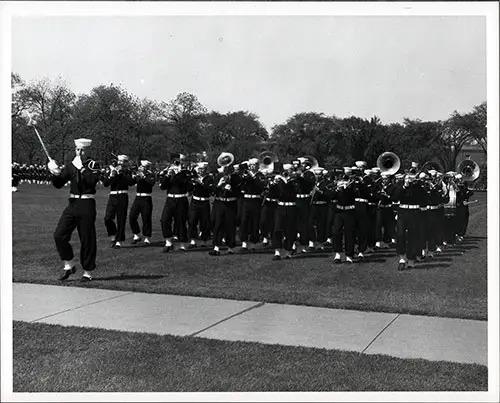 Navy Band Performs at Graduation Review, Great Lakes, 14 September 1962.