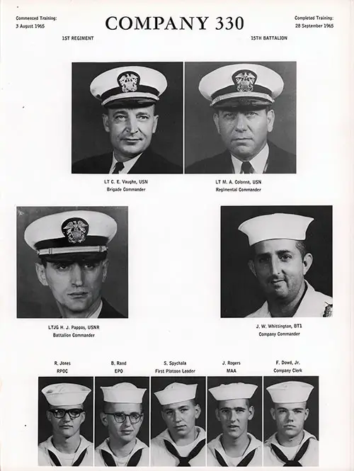 Company 65-330 Great Lakes NTC Recruits, Page 1.