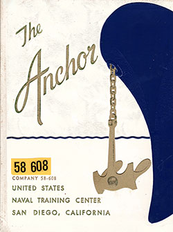Front Cover, The Anchor 1958 Company 608, Navy Boot Camp Yearbook.