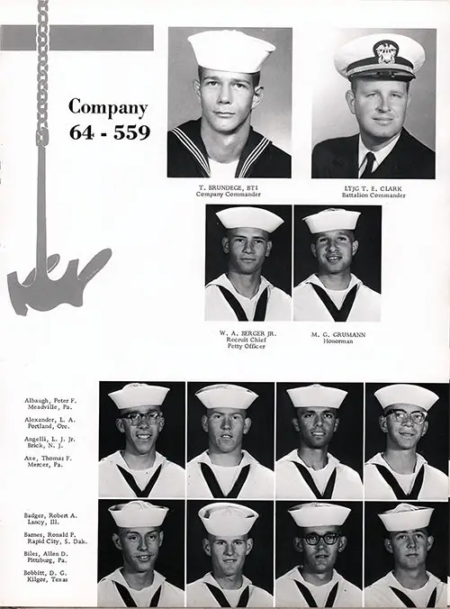 Company 64-559 San Diego NTC Recruits, Page 1.