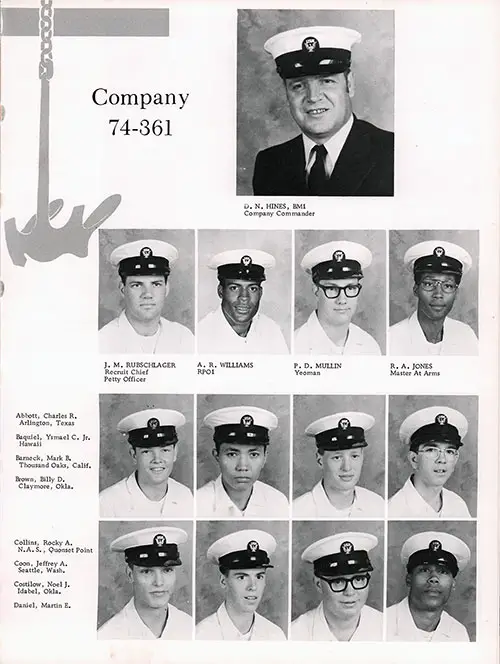 Company 74-361 San Diego NTC Recruits, Page 1.