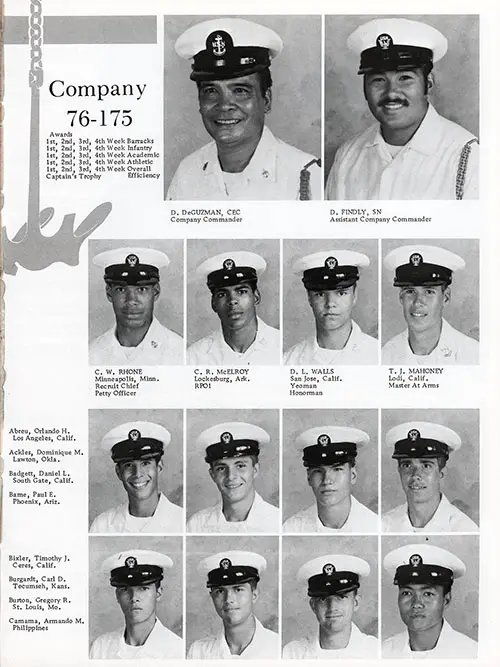 Company 76-175 San Diego NTC Recruits, Page 1.