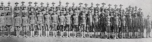 Right Half of Group Panoramic Photo of the Cadets of the First Infantry Company, Third Officers Training Camp, Camp Devens, 1918.
