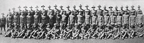 Left Half of Group Panoramic Photo of the Cadets of the Third Infantry Company, Third Officers Training Camp, Camp Devens, 1918.