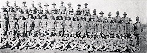 Right Half of Group Panoramic Photo of the Cadets of the First Battery Field Artillery, Third Officers Training Camp, Camp Devens, 1918.