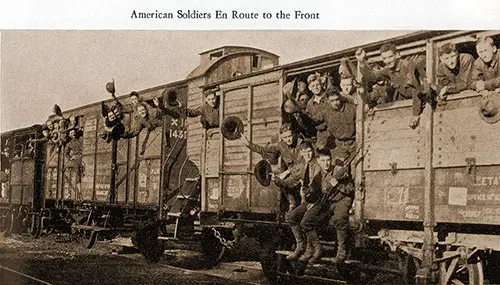 American Soldiers En Route to the Front Lines.