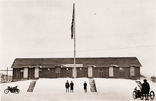Divisional Headquarters Building of the 75th Division Is the Military Center of the Camp.