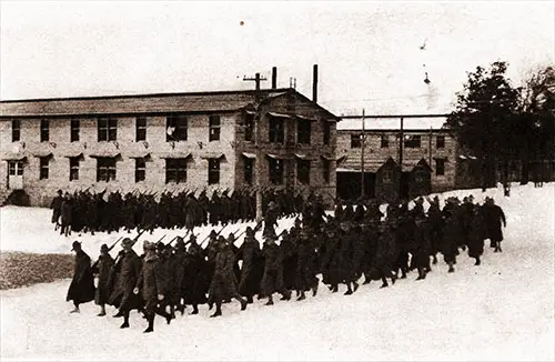 Marching. This Picture Shows the First Battalion of the 304th Infantry