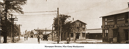 Newspaper Division Near Camp Headquarters.