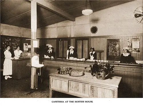 Hostess House Cafeteria at Camp Zachary Taylor, circa 1918.