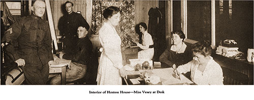 View of the Interior of the YWCA Hostess House. Miss Vesey at Her Desk on the Right.