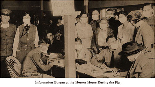 Information Bureau at the Hostess House During the Flu Pandemic.