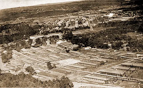 View of the Base Hospital in the Foreground, and the Rest of Camp Devens in the Distance.