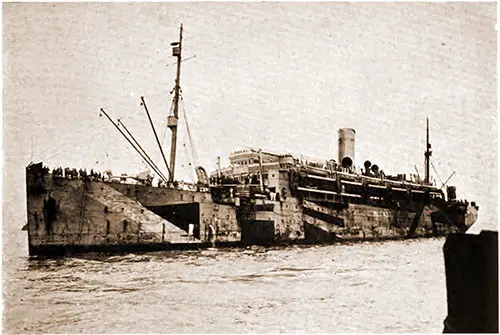 Transport USS Madawaska Arriving with Troops at Newport News.