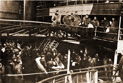 Wounded Arriving at Hoboken on the Transport USS Henderson.