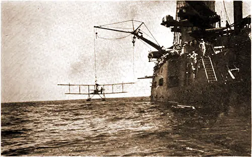 Hoisting in Seaplane after Return from Reconnaissance Flight.