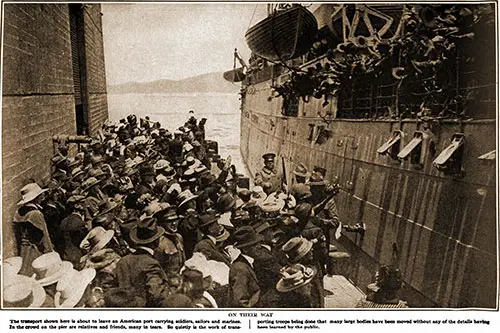 Transport Carrying Marines to Europe Depart from Port.