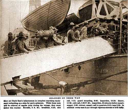 Soldiers Embarking onto Transport Ship.