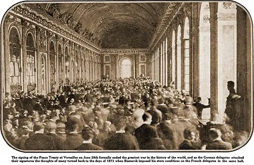 The Signing of the Peace Treaty at Versailles, 28 June 1919.