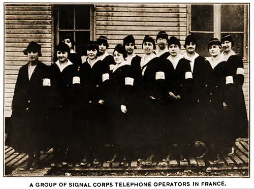 A Group of Signal Corps Telephone Operators in France.