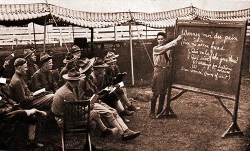 Studying French in the Camp at Gettysburg.