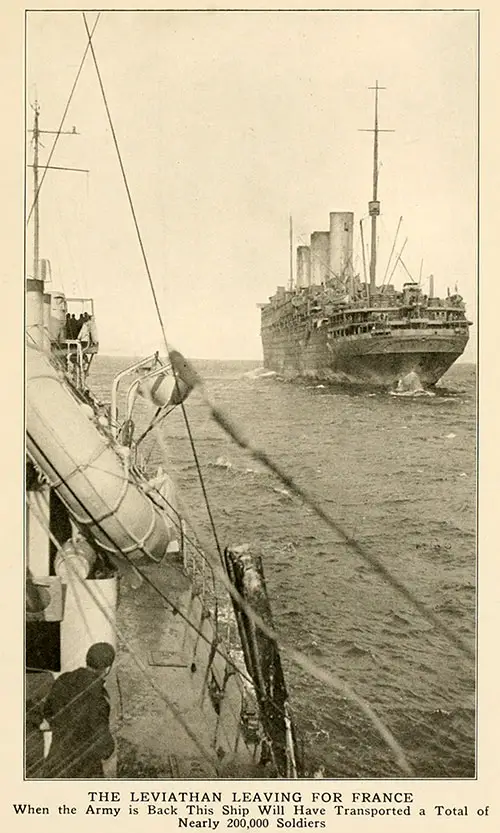 The USS Leviathan Leaving for France.