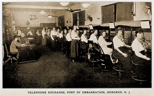 Telephone Operators Staffing the Telephone Exchange at the Port of Embarkation, Hoboken, NJ.
