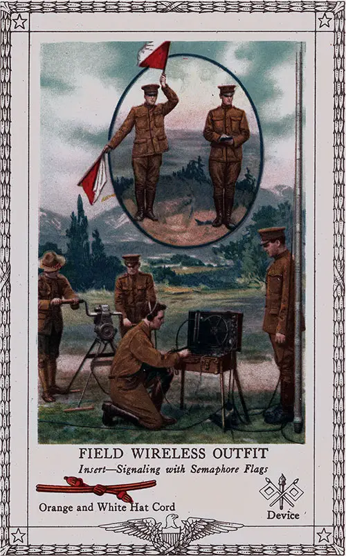 Field Wireless Outfit - Insert—Signaling With Semaphore Flags.