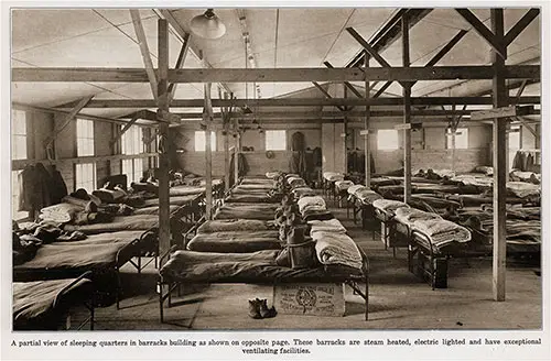 A Partial View of Sleeping Quarters in Barracks Building as Shown on opposite Page.
